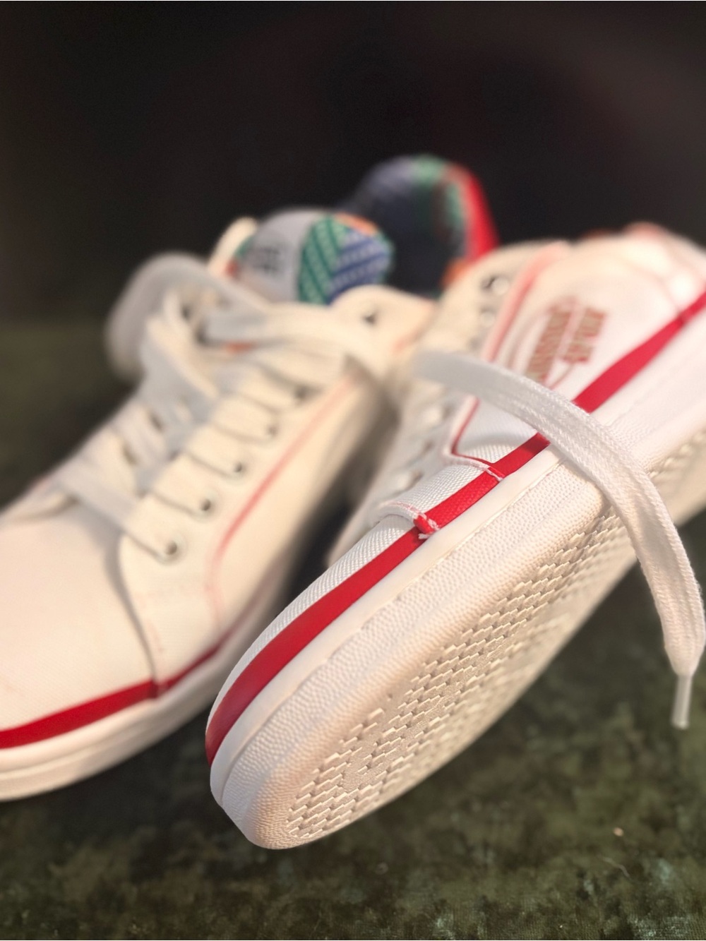Missoni White woman Sneakers with Red Trim